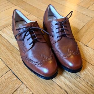 Leather wingtip oxfords
